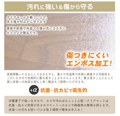 ダイニングマット 65×70cm 撥水 クリア 抗菌 防臭 防カビ 厚1.5mm 床 保護 傷防止マット 拭ける フロアマット テーブルマット クリアマット 透明マット チェアマット(代引不可)