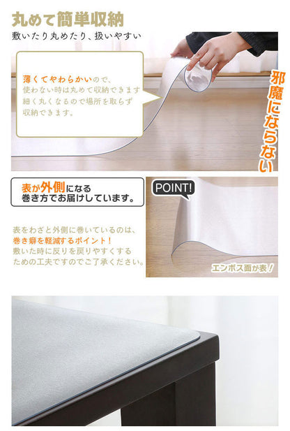 ダイニングマット 75×120cm 撥水 クリア 抗菌 防臭 防カビ 厚1.5mm 床 保護 傷防止マット 拭ける フロアマット テーブルマット クリアマット 透明マット チェアマット(代引不可)