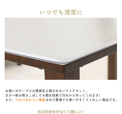 ダイニングマット 75×120cm 撥水 クリア 抗菌 防臭 防カビ 厚1.5mm 床 保護 傷防止マット 拭ける フロアマット テーブルマット クリアマット 透明マット チェアマット(代引不可)