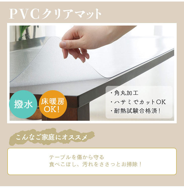 ダイニングマット 75×120cm 撥水 クリア 抗菌 防臭 防カビ 厚1.5mm 床 保護 傷防止マット 拭ける フロアマット テーブルマット クリアマット 透明マット チェアマット(代引不可)