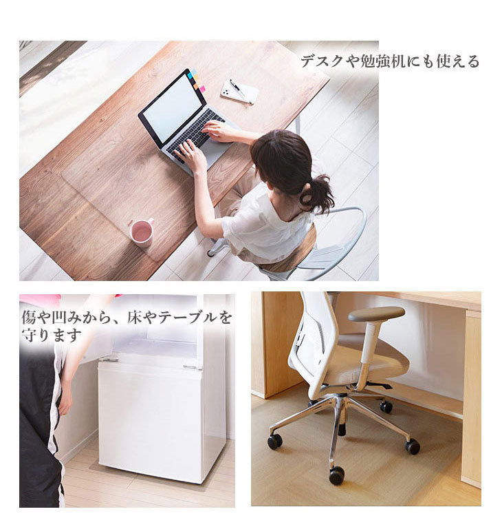 ダイニングマット 76×86cm 撥水 クリア 抗菌 防臭 防カビ 厚1.5mm 床 保護 傷防止マット 拭ける フロアマット テーブルマット クリアマット 透明マット チェアマット(代引不可)