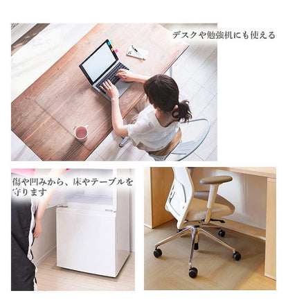 ダイニングマット 76×86cm 撥水 クリア 抗菌 防臭 防カビ 厚1.5mm 床 保護 傷防止マット 拭ける フロアマット テーブルマット クリアマット 透明マット チェアマット(代引不可)