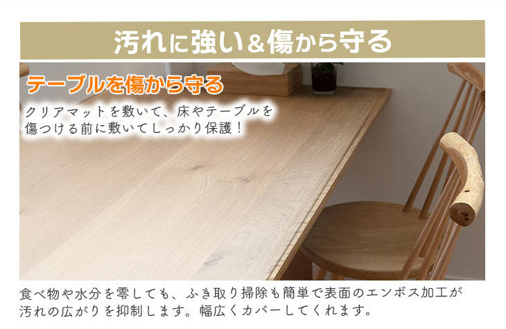 ダイニングマット 80×80cm 撥水 クリア 抗菌 防臭 防カビ 厚1.5mm 床 保護 傷防止マット 拭ける フロアマット テーブルマット クリアマット 透明マット チェアマット(代引不可)