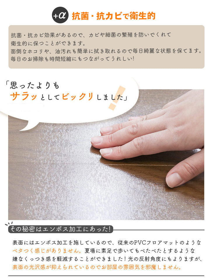 ダイニングマット 80×80cm 撥水 クリア 抗菌 防臭 防カビ 厚1.5mm 床 保護 傷防止マット 拭ける フロアマット テーブルマット クリアマット 透明マット チェアマット(代引不可)