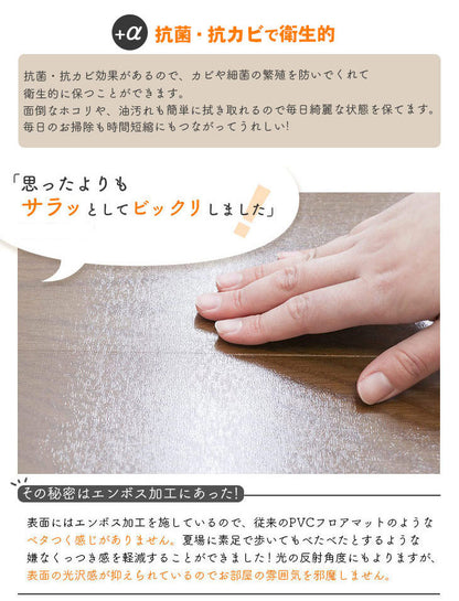 ダイニングマット 80×80cm 撥水 クリア 抗菌 防臭 防カビ 厚1.5mm 床 保護 傷防止マット 拭ける フロアマット テーブルマット クリアマット 透明マット チェアマット(代引不可)