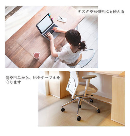 ダイニングマット 80×80cm 撥水 クリア 抗菌 防臭 防カビ 厚1.5mm 床 保護 傷防止マット 拭ける フロアマット テーブルマット クリアマット 透明マット チェアマット(代引不可)