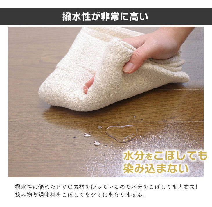 ダイニングマット 80×80cm 撥水 クリア 抗菌 防臭 防カビ 厚1.5mm 床 保護 傷防止マット 拭ける フロアマット テーブルマット クリアマット 透明マット チェアマット(代引不可)