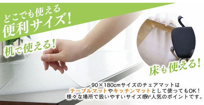 ダイニングマット 90×180cm 撥水 クリア 抗菌 防臭 防カビ 厚1.5mm 床 保護 傷防止マット 拭ける フロアマット テーブルマット クリアマット 透明マット チェアマット(代引不可)
