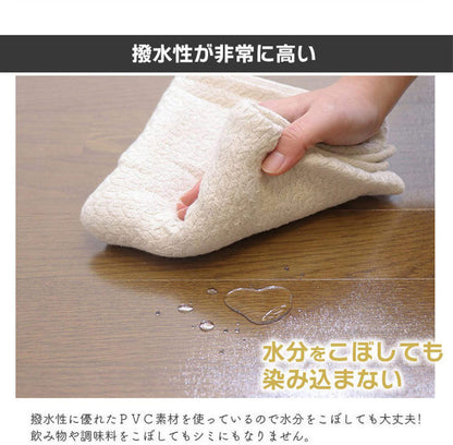 ダイニングマット 90×180cm 撥水 クリア 抗菌 防臭 防カビ 厚1.5mm 床 保護 傷防止マット 拭ける フロアマット テーブルマット クリアマット 透明マット チェアマット(代引不可)