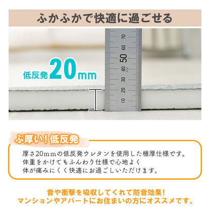 下敷きラグ 115×170cm 四層構造アルミシート入り ラグマット 低反発 厚20mm 防音 フロア 床 滑り止め付き 裏表 厚手 ふかふか すべらない 北欧 ウレタン アルミシート(代引不可)