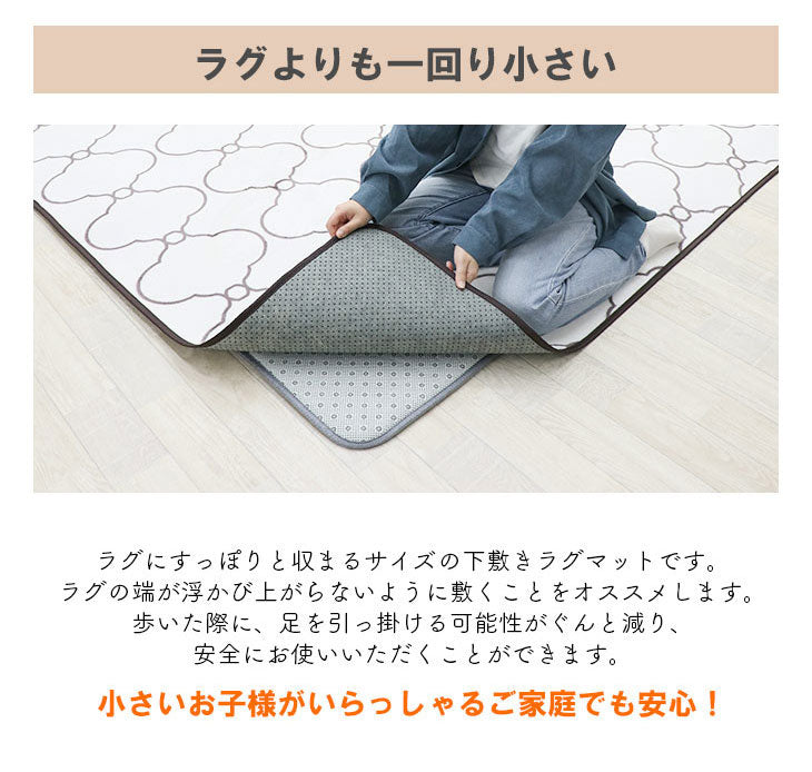 下敷きラグ 115×170cm 四層構造アルミシート入り ラグマット 低反発 厚20mm 防音 フロア 床 滑り止め付き 裏表 厚手 ふかふか すべらない 北欧 ウレタン アルミシート(代引不可)