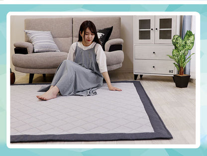 冷感キルトラグ 190×240cm ウレタン10mm 厚手 ひんやりマット ラグマット ひんやり ラグカーペット 夏用 洗える 韓国インテリア (代引不可)