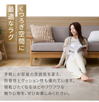 極厚高反発ラグ 200×200cm 極厚25mm 正方形 フランネル 撥水 防音 滑り止め付 クッション性 マイクロファイバー オールシーズン ラグ ラグマット マット カーペット ラグカーペット ウレタン【