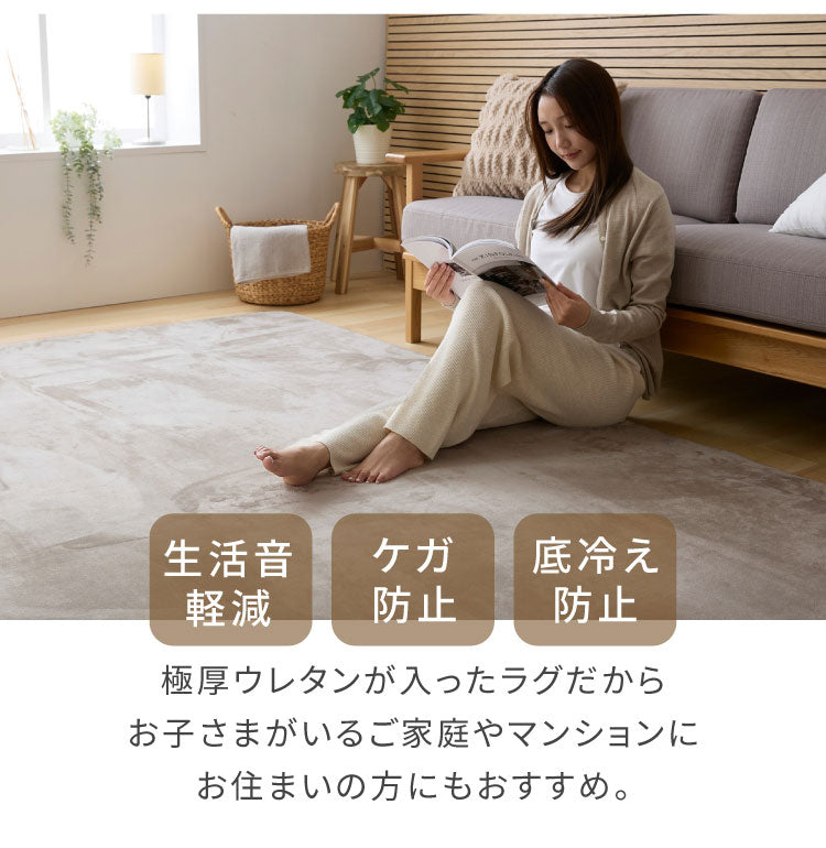 極厚高反発ラグ 200×200cm 極厚25mm 正方形 フランネル 撥水 防音 滑り止め付 クッション性 マイクロファイバー オールシーズン ラグ ラグマット マット カーペット ラグカーペット ウレタン