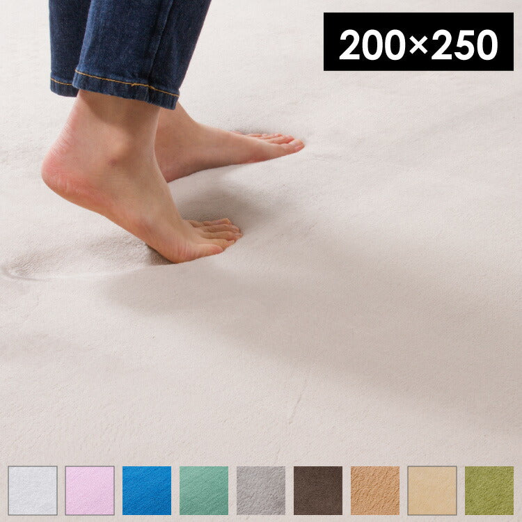 極厚低反発ラグ 200×250cm 長方形 無地 滑り止め付 ホットカーペット対応 低反発 抗菌 防ダニ 撥水 遮音効果 北欧 おしゃれ リビング ラグ ラグマット カーペット マット 絨毯 ラグカーペット 韓国インテリア