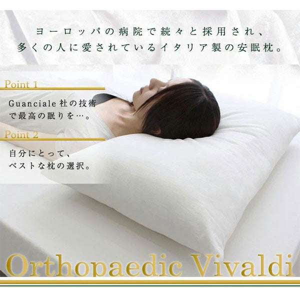 2枚組 オルトペディコ枕 専用カバー 50×80 イタリア製 まくらカバー 洗える エコテックス100認証 わた ビバルディ グアンシアレ(代引不可)【メール便】