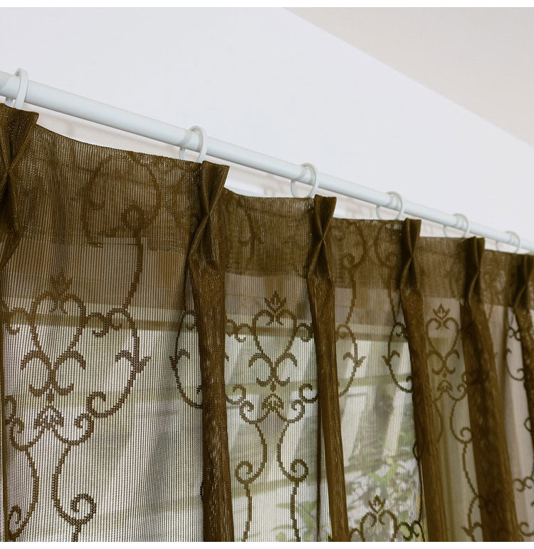 ミラーレースカーテン UVカット 日本製 40サイズ 幅100 幅150 幅200 レースカーテン ダマスク柄 ブラウン おしゃれ 洗濯OK 昼間見えにくい 賃貸 採光 国産 洗える カーテン(代引不可)