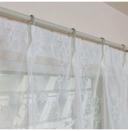 ミラーレースカーテン UVカット 日本製 40サイズ 幅100 幅150 幅200 レースカーテン ダマスク柄 ホワイト おしゃれ 洗濯OK 昼間見えにくい 賃貸 採光 国産 洗える カーテン(代引不可)