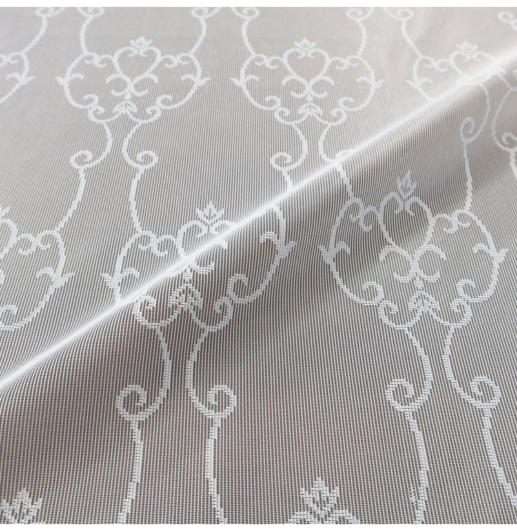 ミラーレースカーテン UVカット 日本製 40サイズ 幅100 幅150 幅200 レースカーテン ダマスク柄 ホワイト おしゃれ 洗濯OK 昼間見えにくい 賃貸 採光 国産 洗える カーテン(代引不可)