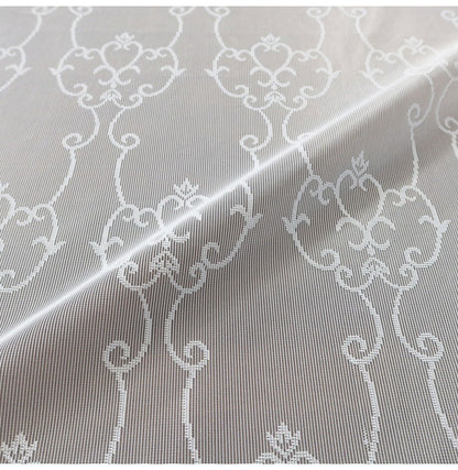 ミラーレースカーテン UVカット 日本製 40サイズ 幅100 幅150 幅200 レースカーテン ダマスク柄 ホワイト おしゃれ 洗濯OK 昼間見えにくい 賃貸 採光 国産 洗える カーテン(代引不可)