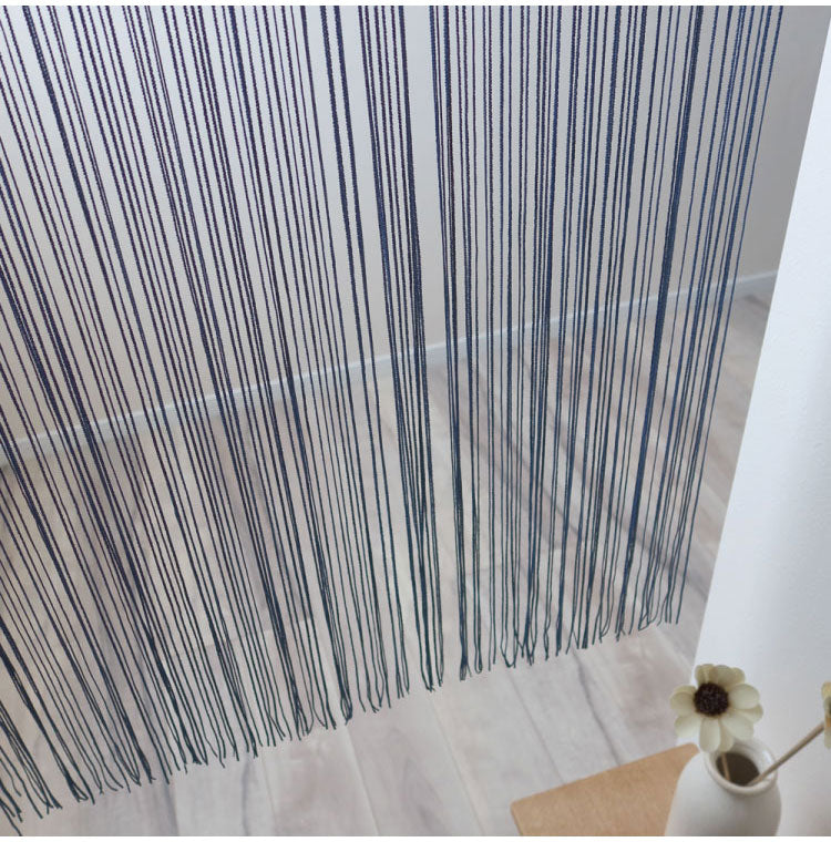 のれん 日本製 幅80cm 丈150cm 間仕切り 紐のれん ひものれん カーテン 北欧 暖簾 小窓 キッチン リビング 玄関 洗面所 目隠し ひもスクリーン 和風 洋風 タペストリー ネイビー ベージュ(代引不可)