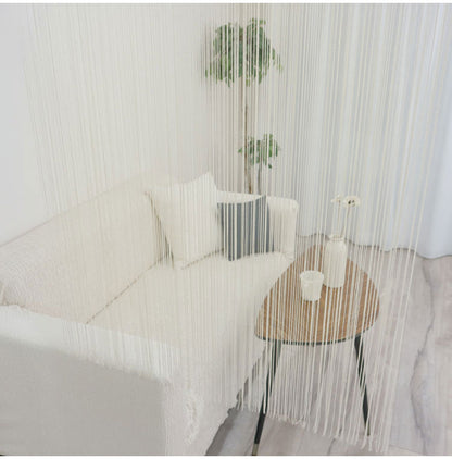 のれん 日本製 幅80cm 丈150cm 間仕切り 紐のれん ひものれん カーテン 北欧 暖簾 小窓 キッチン リビング 玄関 洗面所 目隠し ひもスクリーン 和風 洋風 タペストリー ネイビー ベージュ(代引不可)