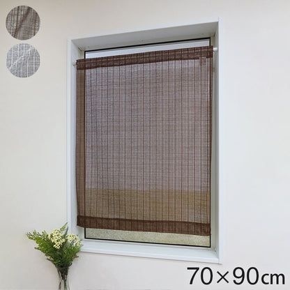 日本製 小窓レースカーテン 約巾70cm×丈90cm カフェカーテン 目隠し 人気 リゾート シンプル 小窓用 縦長 幅のせまい 共生地リボン付き キッチン トイレ 出窓 程よい透け感(代引不可)