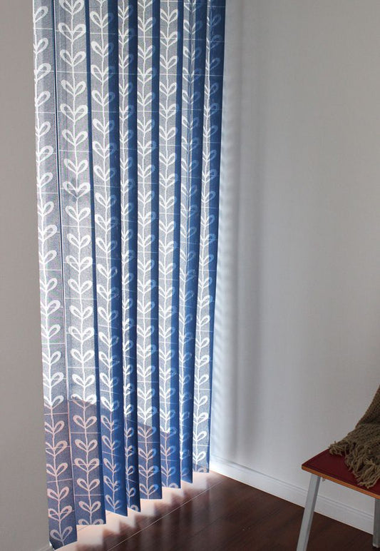 【日本製】 間仕切りカーテン フリーカット つっぱり式 北欧リーフ 遮熱 アコーディオン式 ウォッシャブル パーテーション 目隠し 間仕切り カーテン(代引不可)