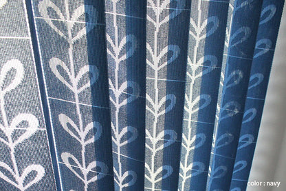 【日本製】 間仕切りカーテン フリーカット つっぱり式 北欧リーフ 遮熱 アコーディオン式 ウォッシャブル パーテーション 目隠し 間仕切り カーテン(代引不可)