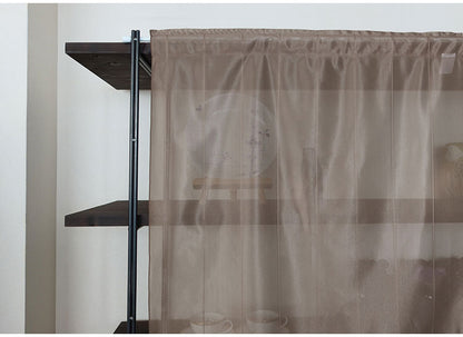 日本製 小窓レースカーテン 約巾70cm×丈90cm 小窓 カフェカーテン 遮熱 断熱 目隠し人気 北欧 シンプル 小窓用 ミラーレース 縦長 小窓用ミラーレースカーテン 共生地リボン付き キッチン トイレ(代引不可)