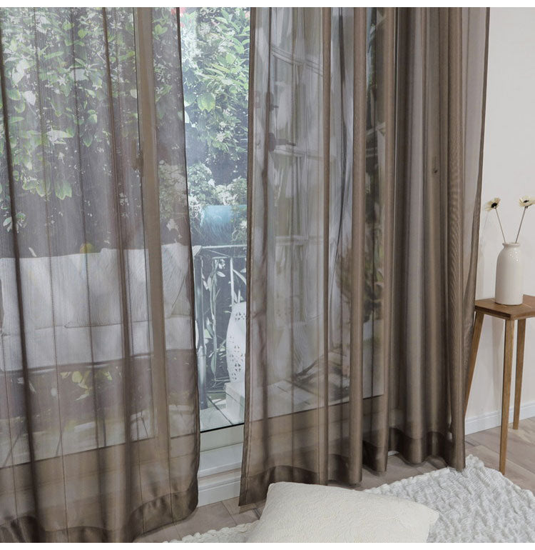 ミラーレースカーテン 日本製 40サイズ 幅100 幅150 幅200 レースカーテン UVカット ストライプ柄 ブラウン おしゃれ 洗濯OK 昼間見えにくい 賃貸 採光 国産 洗える カーテン(代引不可)