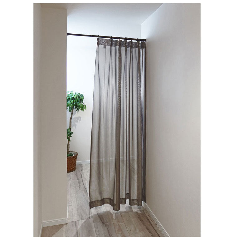 ミラーレースカーテン 日本製 40サイズ 幅100 幅150 幅200 レースカーテン UVカット ストライプ柄 ブラウン おしゃれ 洗濯OK 昼間見えにくい 賃貸 採光 国産 洗える カーテン(代引不可)