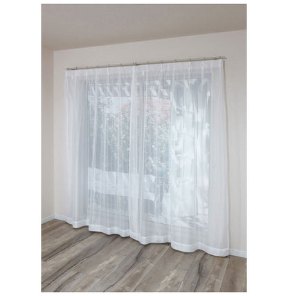 ミラーレースカーテン 日本製 40サイズ 幅100 幅150 幅200 レースカーテン UVカット ストライプ柄 ホワイト おしゃれ 洗濯OK 昼間見えにくい 賃貸 採光 国産 洗える カーテン(代引不可)