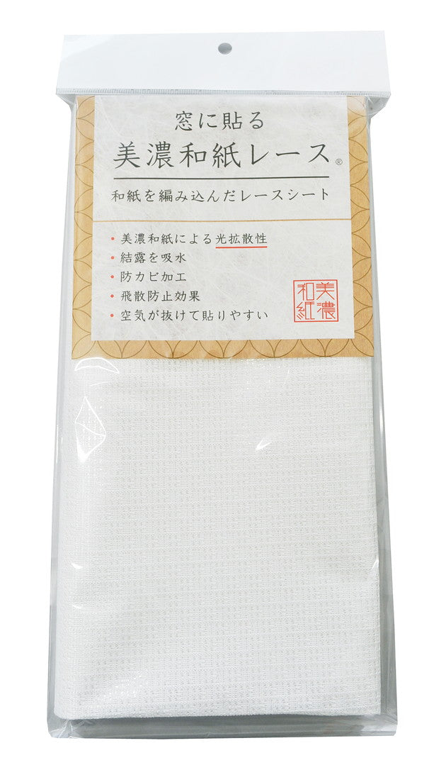 窓に貼る美濃和紙レース 90×90 レース 透かし 窓 装飾 ガラスシート ガラス シート(代引不可)