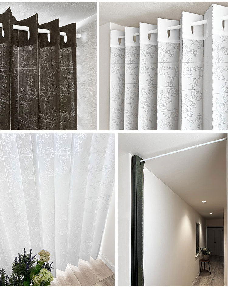 日本製 アコーディオンカーテン 巾150cm×丈250cm パタパタカーテン 間仕切り 目隠し 断熱 保温 長さ調整 アラベスク柄 厚手 省エネ エコ 洗える 帝人フロンティア(株) エコリエ(R) 使用(代引不可)