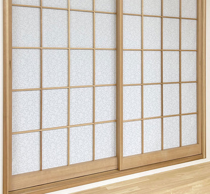 日本製 障子に貼るレース カール柄 幅100cm×丈200cm 2枚組 UVカット 破れにくい 簡単に貼れる 断熱・保温効果 花粉キャッチ 外から見られにくい 両面テープ2個付き(代引不可)