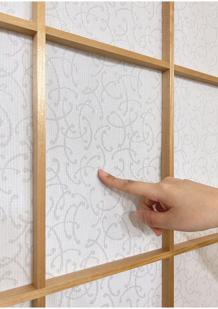 日本製 障子に貼るレース カール柄 幅100cm×丈200cm 2枚組 UVカット 破れにくい 簡単に貼れる 断熱・保温効果 花粉キャッチ 外から見られにくい 両面テープ2個付き(代引不可)