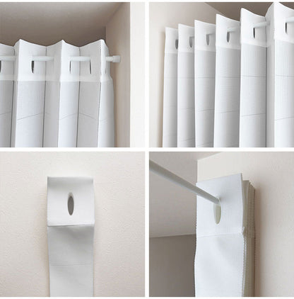 日本製 アコーディオンカーテン パタパタカーテン 間仕切り 目隠し 断熱 保温 長さ調整 ハサミでカット 無地調 プレーン 巾150cm×丈200cm ホワイト 省エネ エコ 洗える(代引不可)