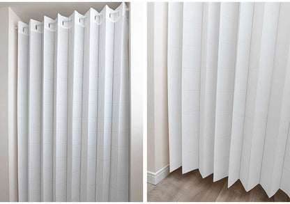 日本製 アコーディオンカーテン パタパタカーテン 間仕切り 目隠し 断熱 保温 長さ調整 ハサミでカット 無地調 プレーン 巾150cm×丈200cm ホワイト 省エネ エコ 洗える(代引不可)