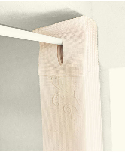 日本製 アコーディオンカーテン 巾150cm×丈200cm パタパタカーテン 間仕切り 目隠し 断熱 保温 長さ調整 オーナメント柄 厚手 省エネ エコ 洗える 帝人フロンティア(株) エコリエ(R) 使用(代引不可)