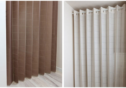 日本製 アコーディオンカーテン 巾100cm×丈250cm パタパタカーテン 間仕切り 目隠し 断熱 保温 長さ調整 ハサミでカット 無地調 ドット柄 省エネ エコ 洗える(代引不可)