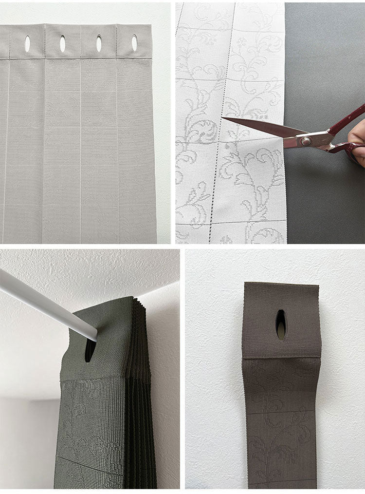 日本製 アコーディオンカーテン 巾100cm×丈200cm パタパタカーテン 間仕切り 目隠し 断熱 保温 長さ調整 アラベスク柄 厚手 省エネ エコ 洗える 帝人フロンティア(株) エコリエ(R) 使用(代引不可)