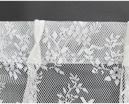 日本製 フリーカットレースカーテン 巾100cm×丈250cm ボタニカル柄 小花 リーフ 2枚組 自由に長さ変更 ハサミでカット 丈調整可能 調整可能なフック付き 取り付け簡単 程よい透け感(代引不可)