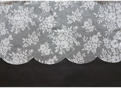 日本製 フリーカットレースカーテン 巾100cm×丈250cm バラ柄 花柄 2枚組 自由に長さ変更 ハサミでカット 丈調整可能 調整可能なフック付き 取り付け簡単 程よい透け感 光を採り入れる(代引不可)