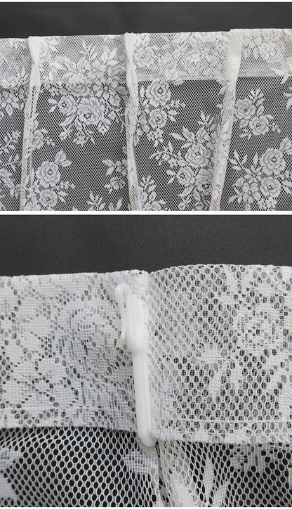 日本製 フリーカットレースカーテン 巾100cm×丈250cm バラ柄 花柄 2枚組 自由に長さ変更 ハサミでカット 丈調整可能 調整可能なフック付き 取り付け簡単 程よい透け感 光を採り入れる(代引不可)