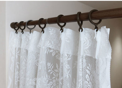 日本製 フリーカットレースカーテン 巾100cm×丈250cm バラ柄 花柄 2枚組 自由に長さ変更 ハサミでカット 丈調整可能 調整可能なフック付き 取り付け簡単 程よい透け感 光を採り入れる(代引不可)