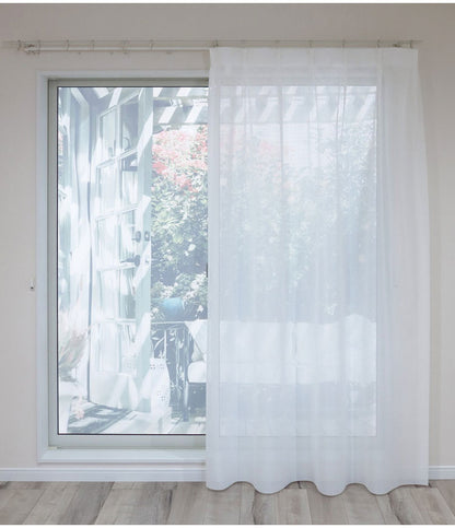 日本製 フリーカットレースカーテン 巾100cm×丈250cm キカ柄 2枚組 自由に長さ変更 ハサミでカット 丈調整可能 調整可能なフック付き 取り付け簡単 程よい透け感(代引不可)