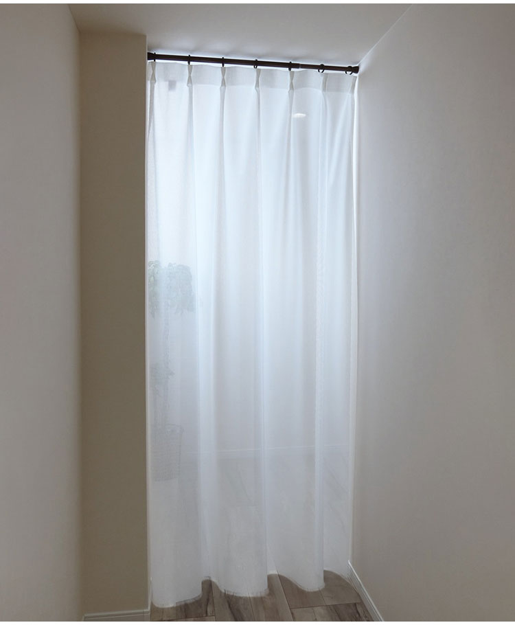 日本製 フリーカットレースカーテン 巾100cm×丈250cm キカ柄 2枚組 自由に長さ変更 ハサミでカット 丈調整可能 調整可能なフック付き 取り付け簡単 程よい透け感(代引不可)