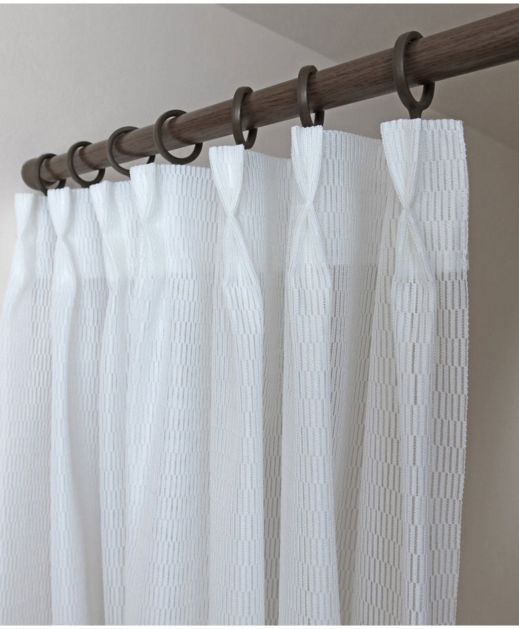 日本製 フリーカットレースカーテン 巾100cm×丈250cm キカ柄 2枚組 自由に長さ変更 ハサミでカット 丈調整可能 調整可能なフック付き 取り付け簡単 程よい透け感(代引不可)