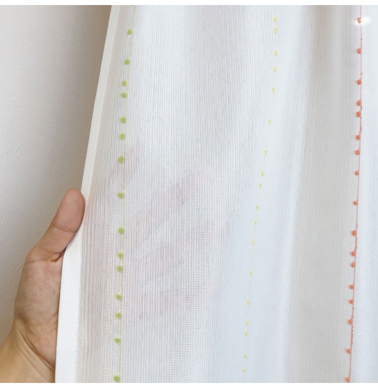 ミラーレースカーテン エコリエ 日本製 40サイズ 幅100 幅150 幅200 レースカーテン 断熱 保温 UVカット テイジン 高機能 3色 ボンボン おしゃれ 洗濯OK 昼間見えにくい 賃貸 採光 洗える カーテン(代引不可)